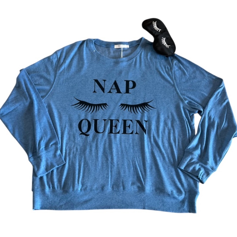 Haute Edition Nap Queen Lounging Sweatshirt with Eye Mask Gift Set